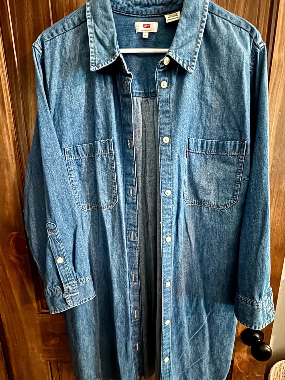 Levi's Blue Denim Button-Down Longline Shirt